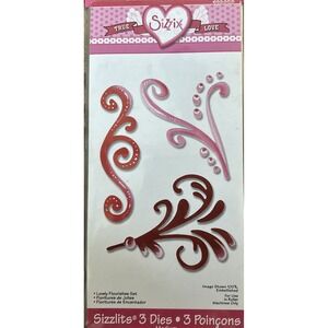 Sizzix TRUE LOVE Sizzlits LOVELY FLOURISHES SET‎ 655858